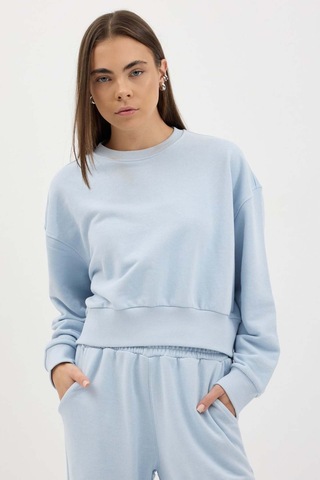 Buly Cozy Bisiklet Yaka Sweatshirt Buz Mavisi