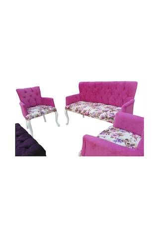 Bengimobilya Berjer Çay Set Kayın Lüken Aslan Iskelet Parlak Beyaz Kapitone Bo (381686251)