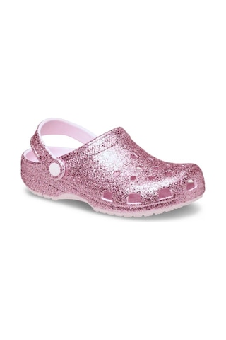 Crocs Klasik Kalın Simli Çocuk Terlik Pembe
