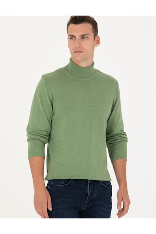 Pierre Cardin Erkek Koyu Yeşil Melanj Triko Kazak 50276162-vr127 Koyu Yeşil