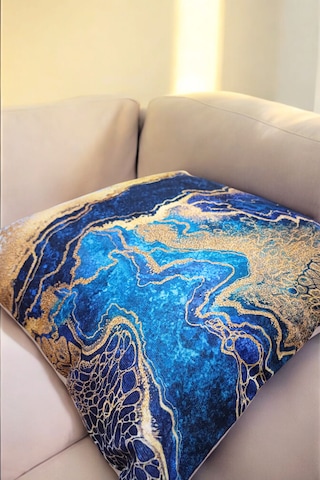 Modern Tarz Dijital Baskılı 4 Lü Dekoratif Kırlent Kılıfı Seti 43x43 Cm Şık Ve Renkli Tasarımlar Lacivert