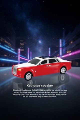 Premium D82 Kırmızı Bluetooth Hoparlör 15w Eğlence Ürünü Araç Şekilli Ev Aksesuarı