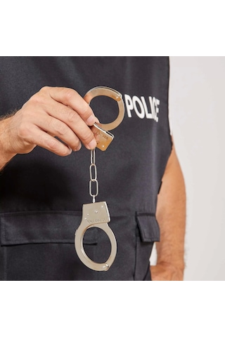 Metal Malzemeden İmal Anahtarlı Oyuncak Polis Kelepçesi Lisinya