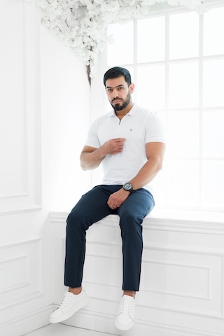 Paul Martin Fermuarlı Polo Yaka Regular Fit T-Shirt Beyaz