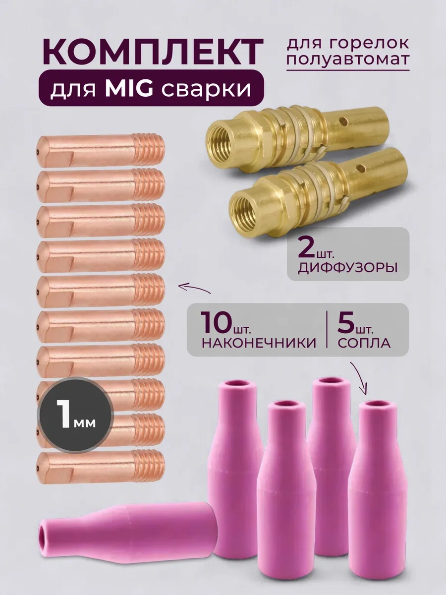 Electro Yarı Otomatik Mıg İçin Yedek Parçalar 1mm Uçlar 412176137