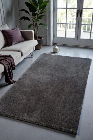 Peluş Post Halı Yumuşak Dokulu Modern Salon Oturma Odası Çocuk Odası Hol & Antre Halısı Antrasit Antrasit