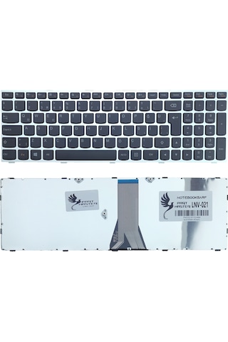 Lenovo Uyumlu Z50-70, Z5070 Type 20354, 80E7 Klavye (Gümüş)
