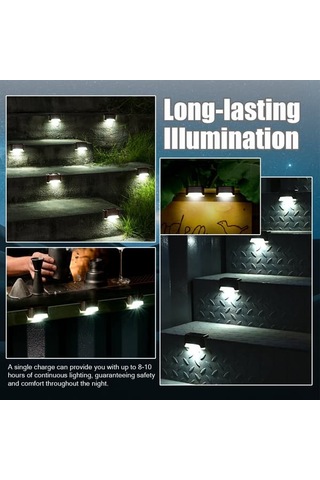 Nt Merdiven Ve Korkuluklar İçin Güneş Enerjili Aydınlatma, 8'li Paket