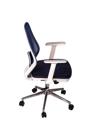 Ofisbazaar Dali Beyaz Fileli Çalışma Koltuğu Ergonomik Şef Ve Toplantı Koltuğu Lacivert Lacivert