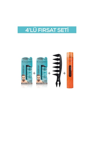 Fontenay Saç Şekillendirici Pudra Toz Wax Mat Effect X2 + Şekil Tarak'ı +saç Spreyi 400ml 4'lü Set