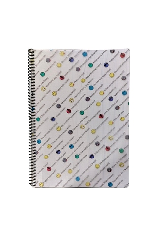 A4 Telli 80 Yaprak Kareli Umur Smiley Emoji Defter Plastik Kapak