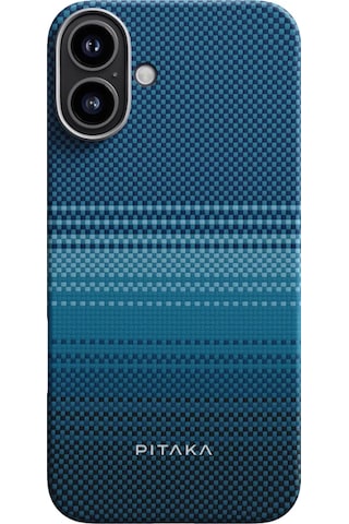Apple Uyumlu iPhone 16 Kılıf Magsafe Özellikli Aramid Fiber Pitaka Tactile Woven Sunset-moonrise Serisi Moonrise