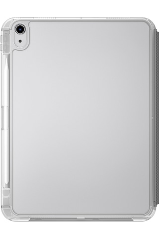 Apple Uyumlu iPad 11.nesil 2025 Kılıf Skinarma Kalemlikli Arkası Şeffaf Standlı Magnetik Zeta Kılıf Gri Kapaklı Kılıf
