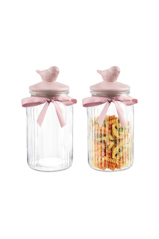 Madame Coco Kuşlu Kavanoz Silindir 1300ml 1kkvnz0094