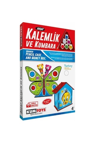 Kumtoys Ahşap Kalemlik ve Kumbara