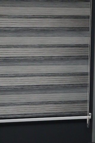 Bambu Pliseli Zebra Stor Perde Antrasit Gümüş Gri Ev Ofis Mutfak Çocuk Odası Salon Perdesi Mz-7504 Antrasit Gri