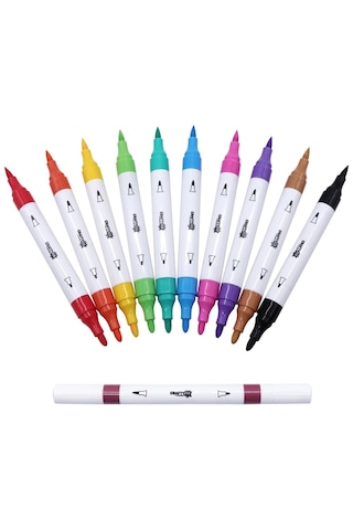 Crafty Co. 80 Renk Çift Uçlu Akrilik Boya Kalemi Seti - Akordeon Çantalı, Ahşap, Cam Ve Kumaş Uyumlu Multi-surface Marker
