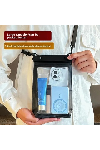 Kosona 8.2 İnç Dokunmatik Ekranlı Su Geçirmez Çanta, Yüzme Akıntı İçin Geniş Hacimli斜跨 Stili, Telefon Ve Eşyalarınızı Korur Beyaz