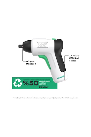 Black+Decker Reviva REVSD4C-XJ 3.6V Şarjlı Vidalama