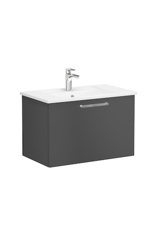 VitrA Root Lavabo Dolabı 80 Cm Mat Fırtına Gri 68221 Çok Renkli