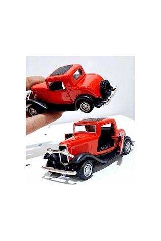 Nostaljik Klasik Metal Çek Bırak Araba Kapılar Açılır Kırmızı 1/36 Ölçek Diğer