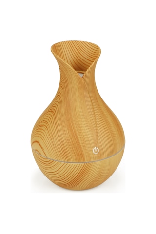 Dianziye Yx-060 Aromaterapi Usb Nemlendirici 130ml 35ml/saat 7 Renkli Led Işıklı Ahşap Desenli Ev Ofis Kullanıma Uygun