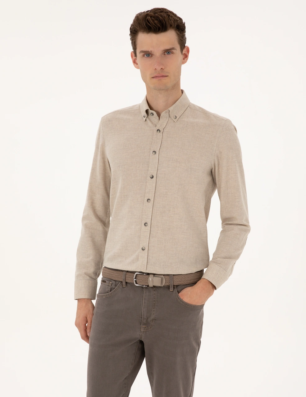 Pierre Cardin Erkek Bej Gömlek Desenli 50316751-vr011 Bej