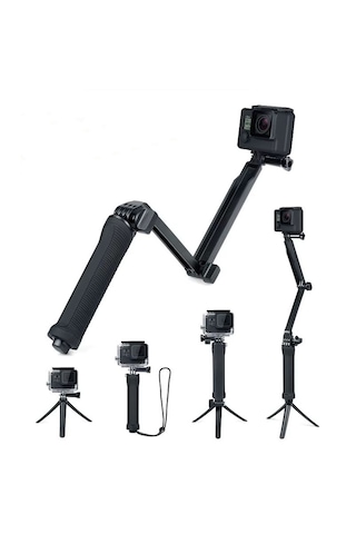 Ayex 3 Ü 1 Arada Katlanabilir Selfie Stick Tripod Uzatılabilir Kol, Kamera Tutacağı Ve Mini Tripod -