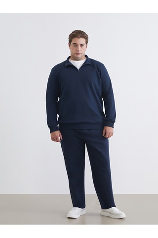 Lcwaıkıkı Classic Lacivert Büyük Beden Dik Yaka Erkek Sweatshirt
