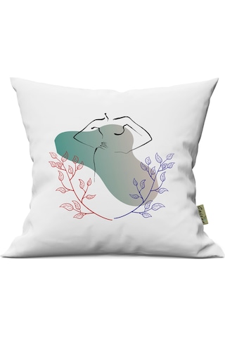 Modern Kadın Desenli Çift Yön Dijital Baskılı Dekoratif Kırlent Kılıfı Yastık Kılıfı 39x39cm Karışık/Çok Renkli