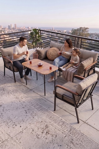 Canisa Ekon Serisi 1. Sınıf 3+1+1 Cappucino Bahçe Balkon Oturma Koltuk Takımı,