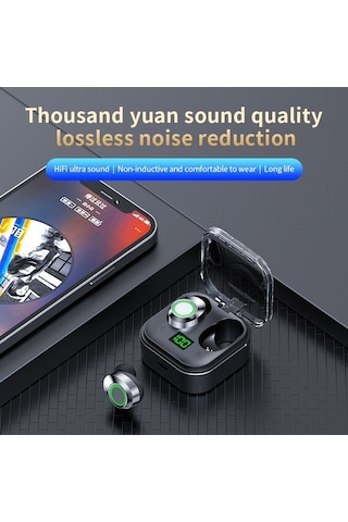 Prestigegoods Ydmini Tws Bluetooth 5.3 Kulak İçi Kulaklık, Hafif, Spor, 5.3 Kablosuz, Dijital Ekranlı, Ses Kalitesi, 18 Saat Süre, Oyun Modu