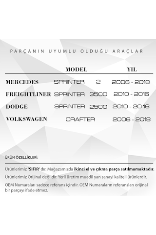 VW Crafter ve Mercedes Sprinter için Ön Cam Su Fıskiye Memesi