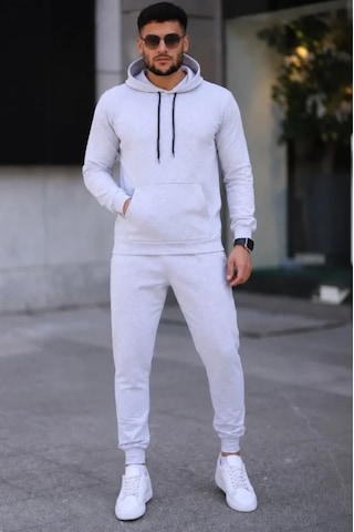 Erkek İki İplik Kapüşonlu Kanguru Cepli Sweatshirt Jogger Pantolon Alt Üst Eşofman Takımı -beyaz Erkek İki İplik Kapüşonlu Kanguru Cepli Sweatshirt Jogger Pantolon Alt Üst Eşofman Takımı -beyaz
