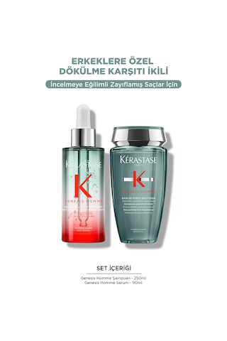 Genesis Homme Erkekler Için Dökülme Karşıtı Saç Bakım Seti Yeşil