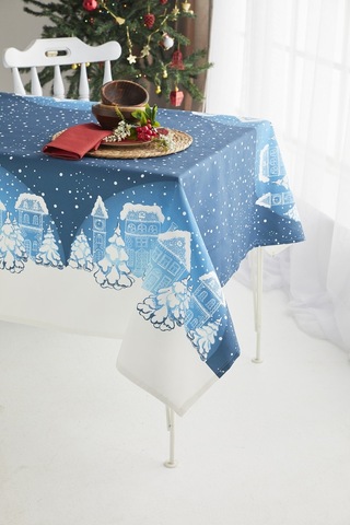 Ays Home Mavi Christmas Yılbaşı Yemek Masa Örtüsü