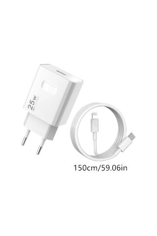Honeybeeshop Beşli Fiş 1.5m Kablo Samsung İpdone Uyumlu Hızlı Şarj Cihazı 25w Usb C Ve Usb Cden Lightning Kablolu