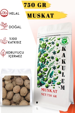 Kakulem Sertifikalı 750 Gr Tane Muskat Küçük Hindistan Cevizi