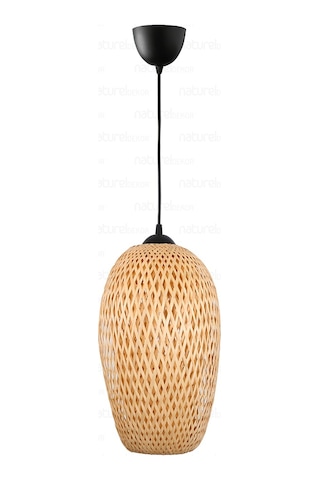 Bohem Bambu Boja Pendant Sarkıt Avize Lamba 23 Cm - Iskandinav, Modern, Bohem, Rattan Aydınlatma Bej