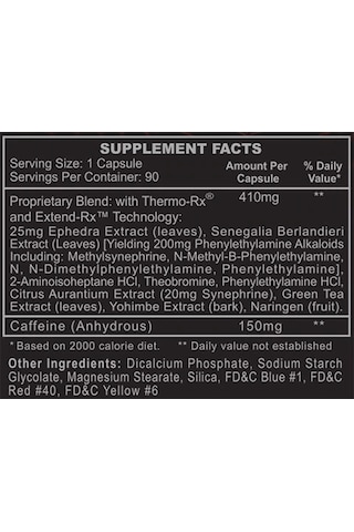 Hi-tech Pharmaceuticals Black Widow Fat Burner Ephedra 90 Kapsül