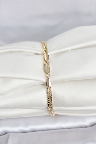 Cm 14k Gold Renk Zincir Model Kadın Bileklik Çok Renkli