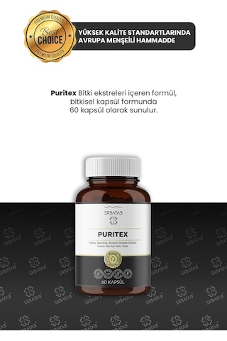 Erbatab Puritex Takviye Edici Gıda 60 Kapsül