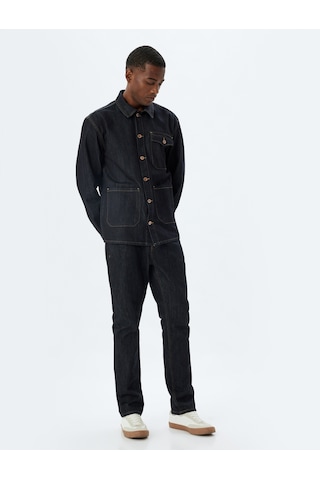 Koton Straight Fit Kot Pantolon - Mark Jean Koyu İndigo 5wam40111ıd İndigo