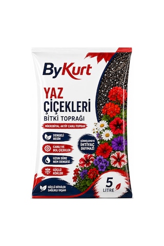 Yaz Çiçekleri Bitki Toprağı 5 Litre Cocopeat Perlit Pomza İçerikli Balkon Bahçe Saksı Toprağı