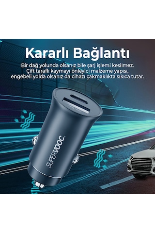 Bix 33w Type-c Pd Ve Usb-a Çift Portlu Araç İçi Hızlı Şarj Cihazı