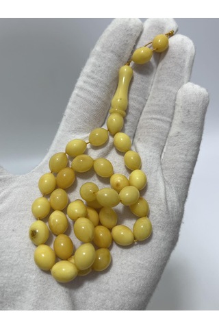 Doğal Kaya Damla Kehribar Tesbih 33lük 16,27 Gram