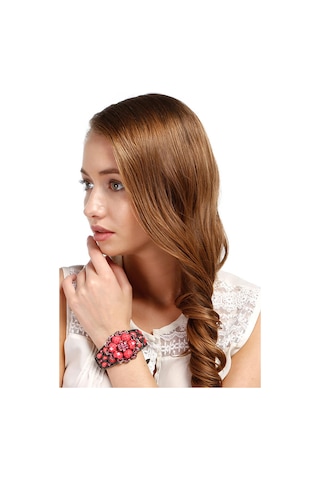 Tblk02759 Renkli Taşlı Döküm Metal Kelepçe Model Kadın Bilezik 2739-2759 Çok Renkli