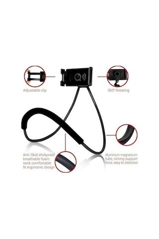 Dima Home-044 Boyunluk Telefon Taşıma Aparatı Siyah