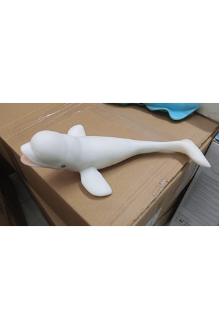 Plastik Oyuncak Büyük Boy Yunus Beyaz Balina Beluga 23 Cm
