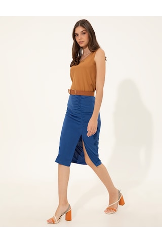 Pierre Cardin Kadın Saks Etek Örme 50246275-vr045 Saks Mavi